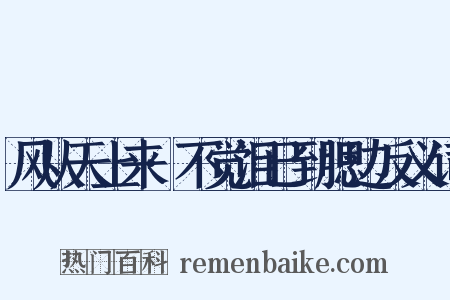 风从天上来·不觉泪已到腮边反义词是什么意思的图片
